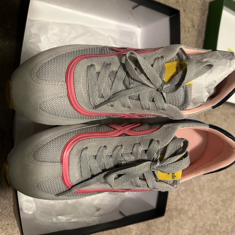Kate Spade Gray Sneakers with Pink and Blue Accents - Picture 5 of 5